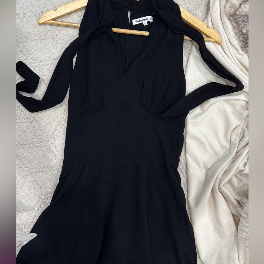 Reformation Aylani Dress Black - Size 6 - Picture 2 of 6